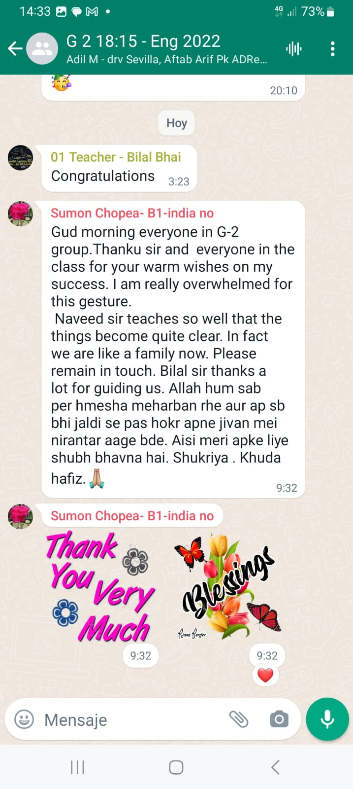 WhatsApp chat student success